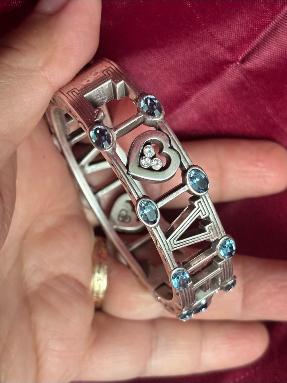 Love 💙brighton)vintage Silver and Blue Love cuff Bracelet